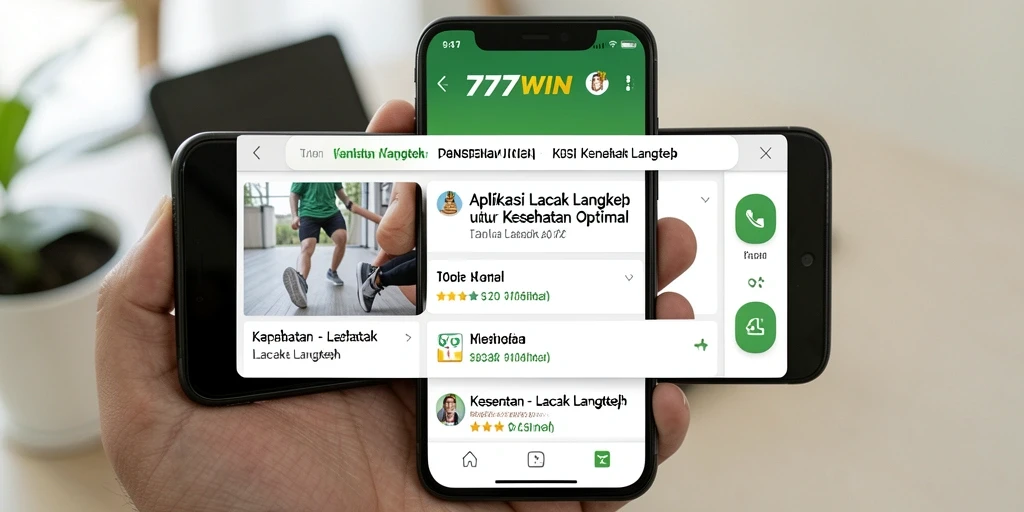Antarmuka aplikasi Lacak Langkah 777WIN yang menarik dan informatif.