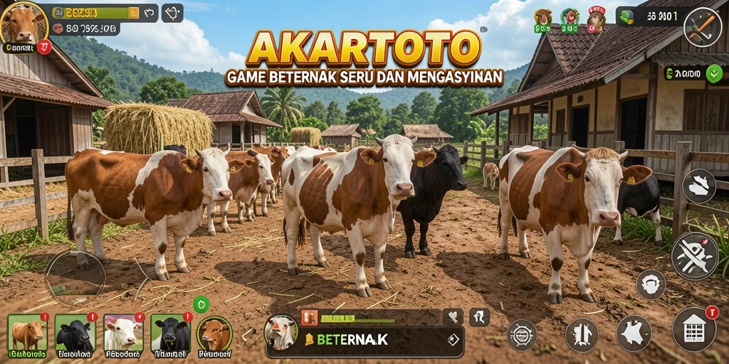 Tampilan antarmuka AKARTOTO saat bertani dan berternak.