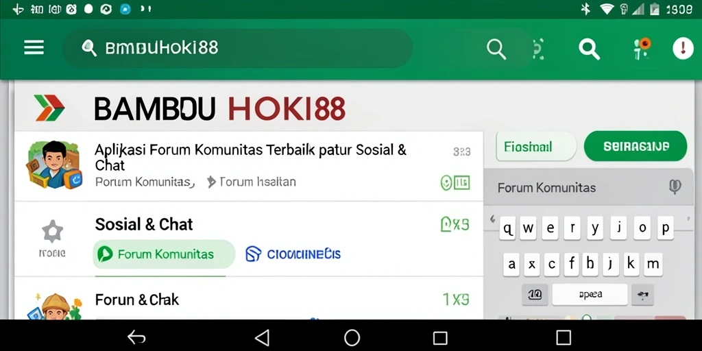Tampilan antarmuka pengguna aplikasi Forum Komunitas BAMBUHOKI88.