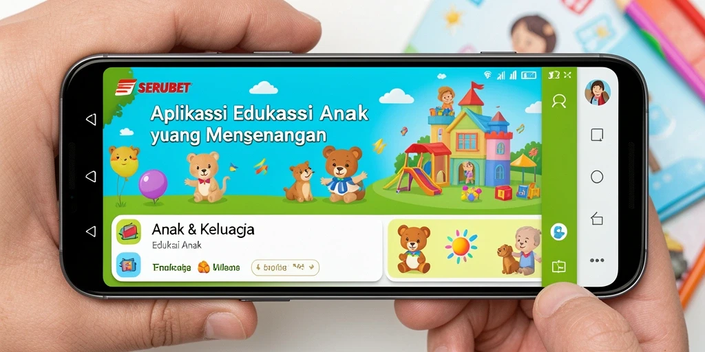 Tampilan antarmuka SERUBET yang menarik dan ramah anak.