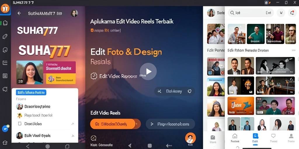 Antarmuka menarik dari aplikasi Edit Video Reels SUHU777.