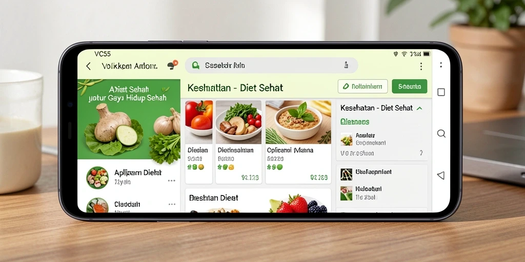 Antarmuka pengguna VC55 yang menarik dan intuitif untuk Diet Sehat.