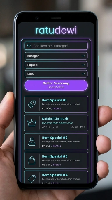 Panduan Registrasi Akun Baru ratudewi untuk Pengguna Android